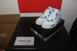 khaki24 air jordan 4 aj4 白蓝 白兰 海军蓝 乔4 308497-105