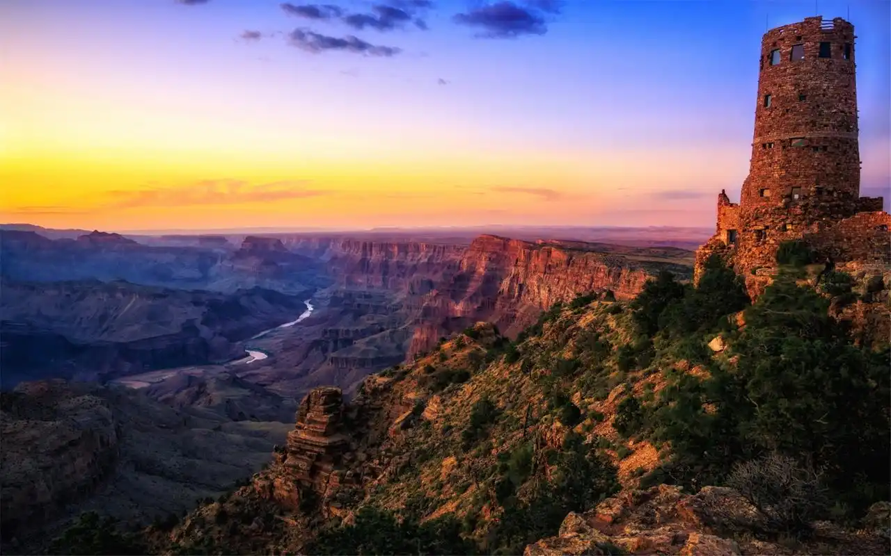 美国亚利桑那州羚羊峡谷唯美夕阳自然风景高清壁纸图片大全