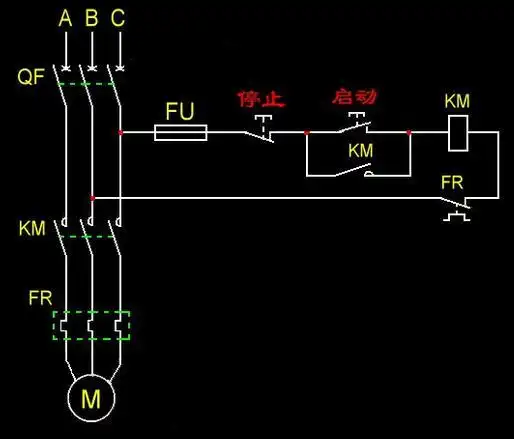 5】按钮开关两只,停止:红色,启动:绿色 所有原件都要根据电机m的型号