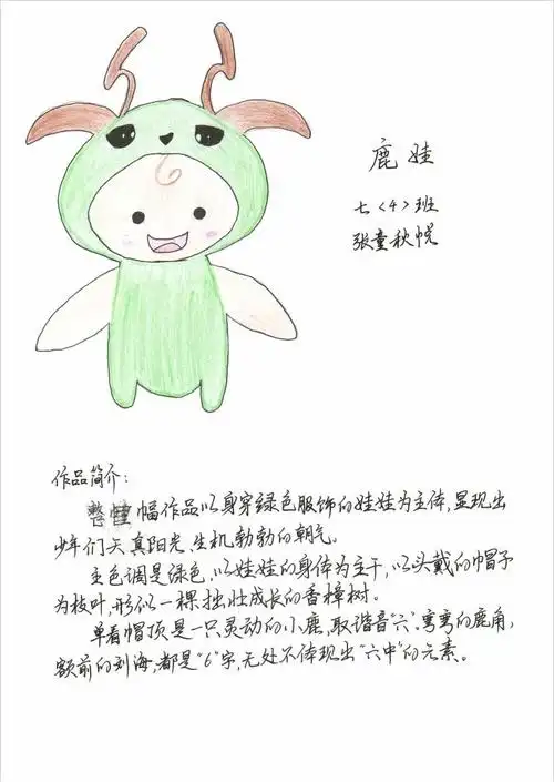 写美篇设计说明:樟树为常绿乔木,树语顽强的生命,本组吉祥物设计倘