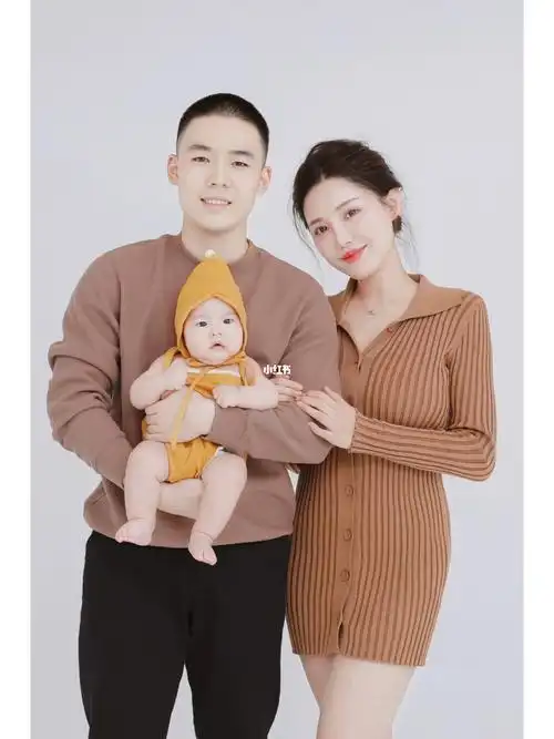 亲子百天照09一家三口幸福纪念