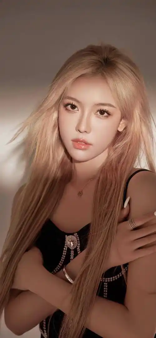 美艳霸气金发小姐姐手机壁纸