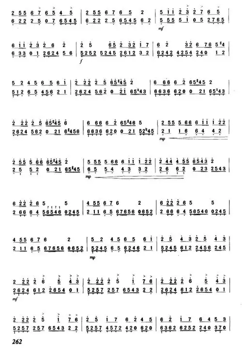 扬琴曲谱:《黄土情》