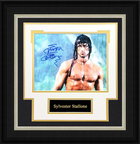 收藏 西尔维斯特史泰龙 亲笔签名照片裱框 含sa证书 第一滴血