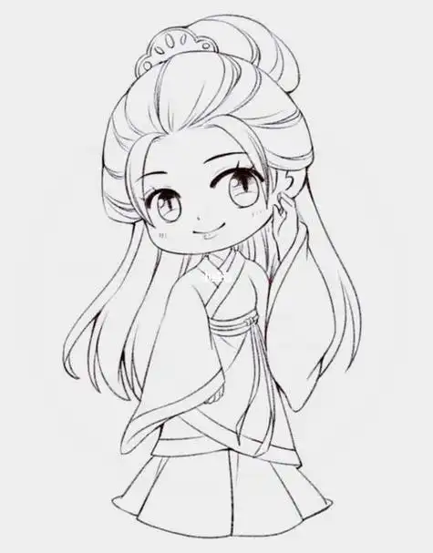 可爱的古风q版人物简笔画教程古风简笔画教程人文绘画