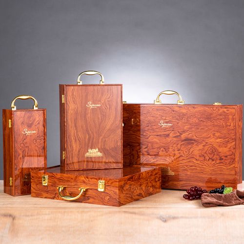 钢琴烤漆红酒包装木盒单双四六支装高档礼盒可定制logo