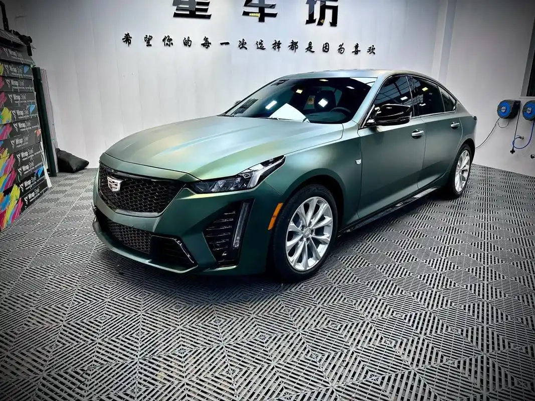 凯迪拉克ct5改色案例.#超哑金属墨绿 - 抖音