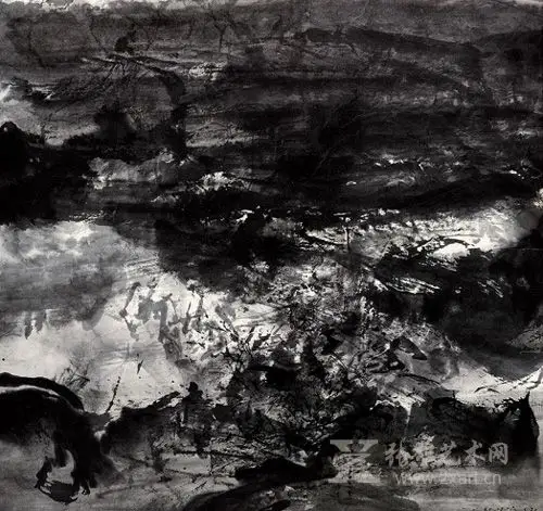 赵无极《无题》 水墨纸本,1971年作 49 ×46.