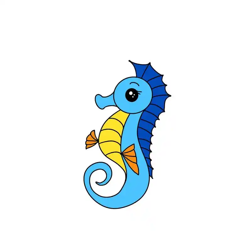 海马简笔画.海马,海马属动物的总称,属于硬骨鱼.头部像马,尾 - 抖音