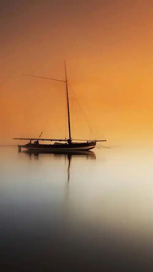 小船,大海,唯美景象,黄昏,晚霞,手机壁纸渔舟唱晚