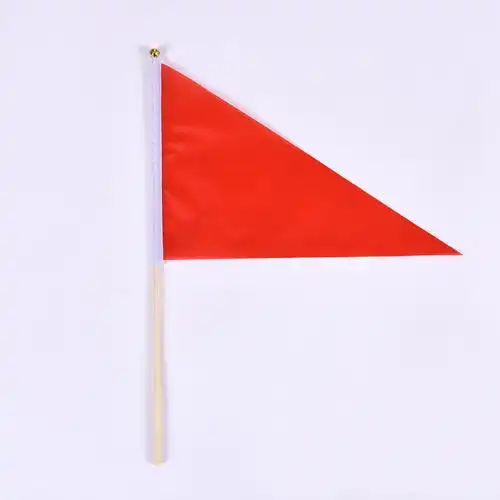 实心杆7号三角彩旗手摇旗小红旗批发20*30cm广告旗可印logo工地标