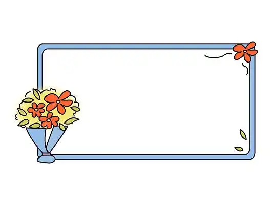 手绘卡通边框鲜花边框小清新边框png素材