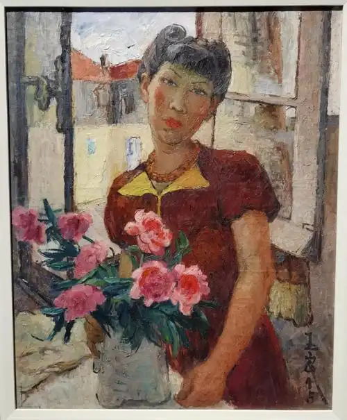 科检:潘玉良40年代作《窗前红衣自像》