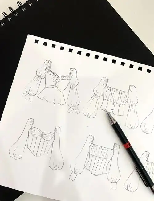 法式小上衣手绘款式图