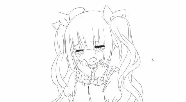 哭这小女孩的简笔画