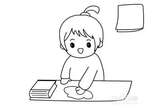 擦桌子简笔画可爱