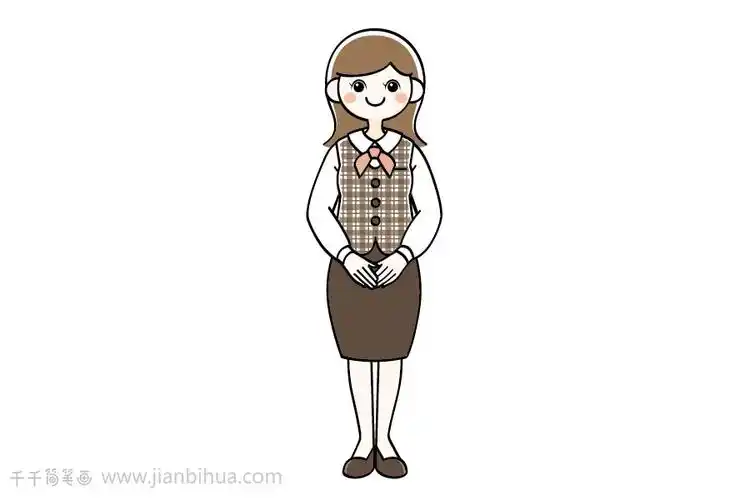 职场女性简笔画