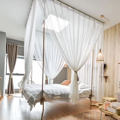 定制卧室铁架床阁楼床民宿铁艺吊床家用悬空寝室多功能diy新款