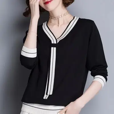 冰丝打底衫女装2019新款夏季韩版宽松长袖桑蚕丝t恤薄款领结上衣