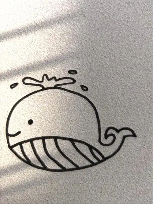 简笔画是鲸鱼耶附步骤