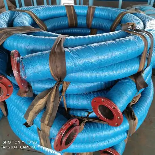 矿山尾矿排放钢丝橡胶管泵配套输水黑色橡胶软管法兰连接污水排放