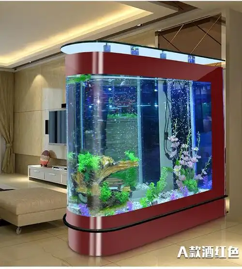 半圆弧形鱼缸头鱼缸弧型玻璃鱼缸水族箱隔断可定制底滤鱼缸生态免换水