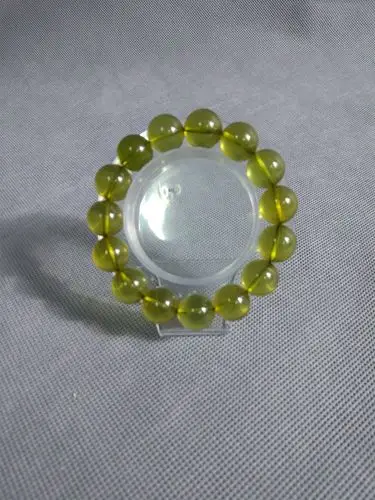 lot0011 (墨西哥)绿珀圆珠手串