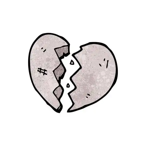 破碎的石心,向量,在白色背景上的石头颗破碎的心卡通