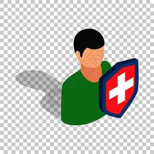 t恤矢量透明背景矢量插图上的男和屏蔽等量图示3d男和屏蔽等量图示