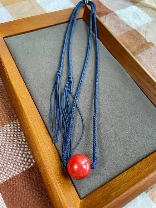 帝王砂18mm圆珠吊坠手工编绳简单大方