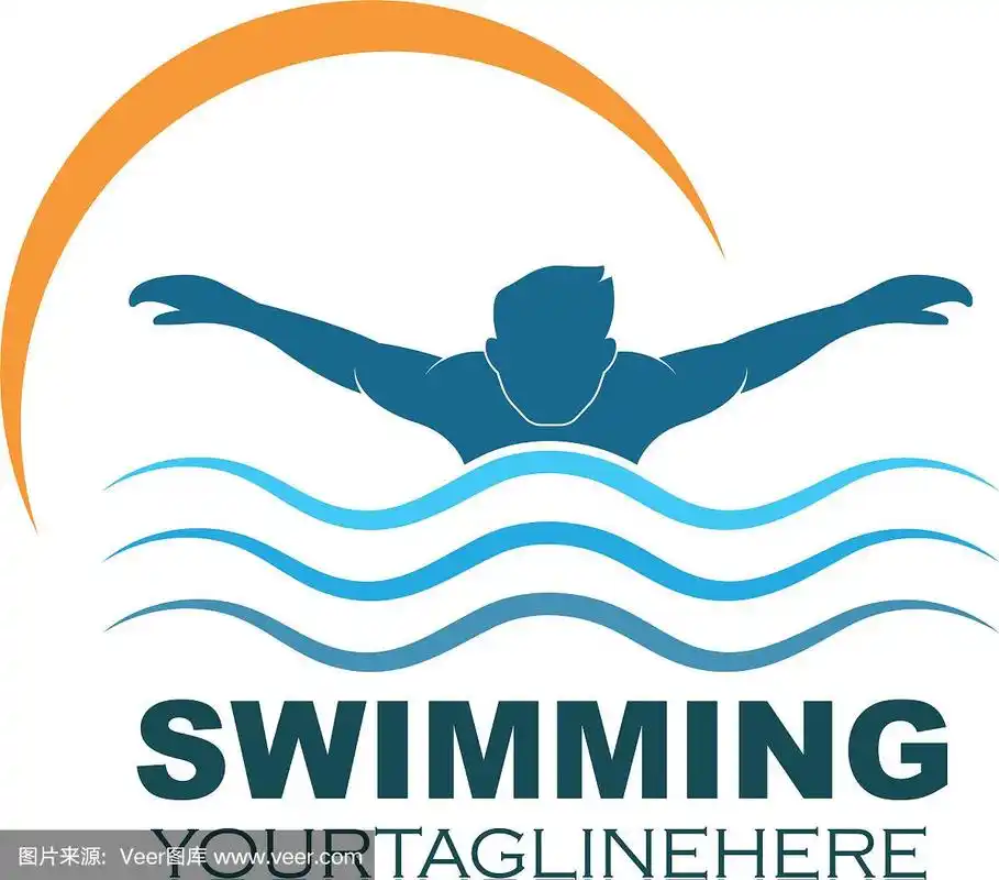游泳图标标志设计