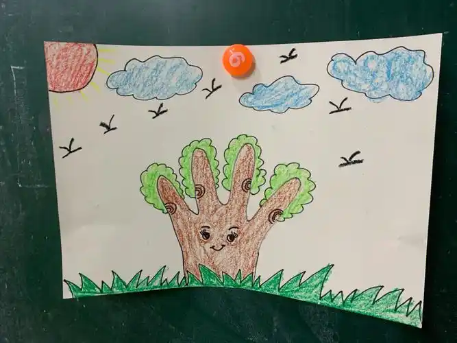 幼儿创意美术手指树