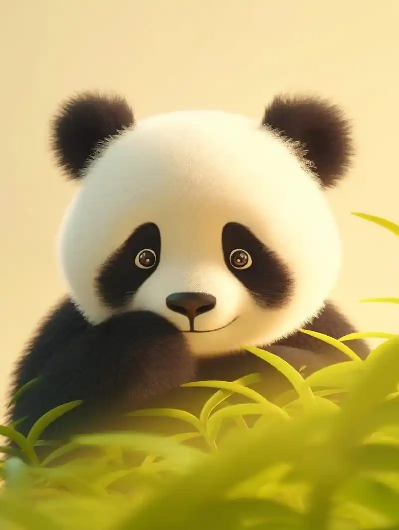 可爱大熊猫呆萌的模样!
