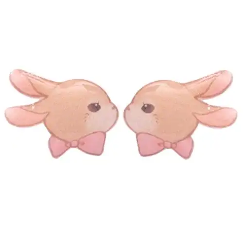 领结可爱小巧兔子对称s925纯银耳钉过敏简约耳钉