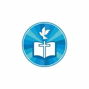 基督教的象征.神圣的圣经, 十字架和鸽子照片