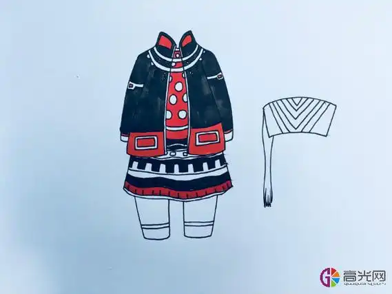黎族服饰简笔画