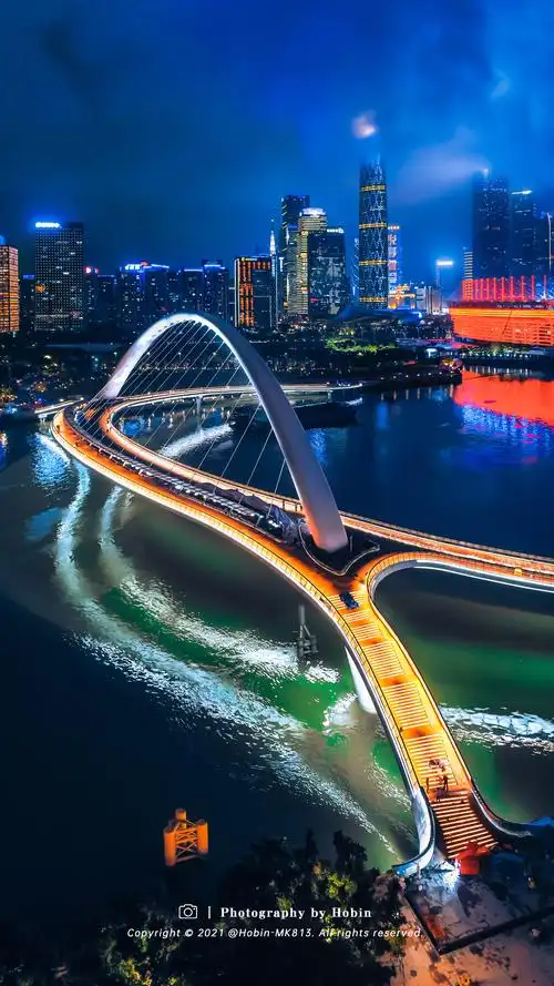 6月25日,广州首座珠江两岸人行桥,世界跨度最大,宽度最宽的曲梁斜拱