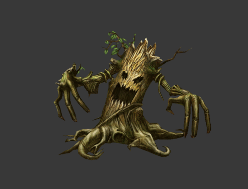 高质量树人树怪千年老树人树妖有绑定和动画