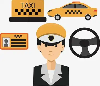 卡通劳动节各职业人物出租车司机