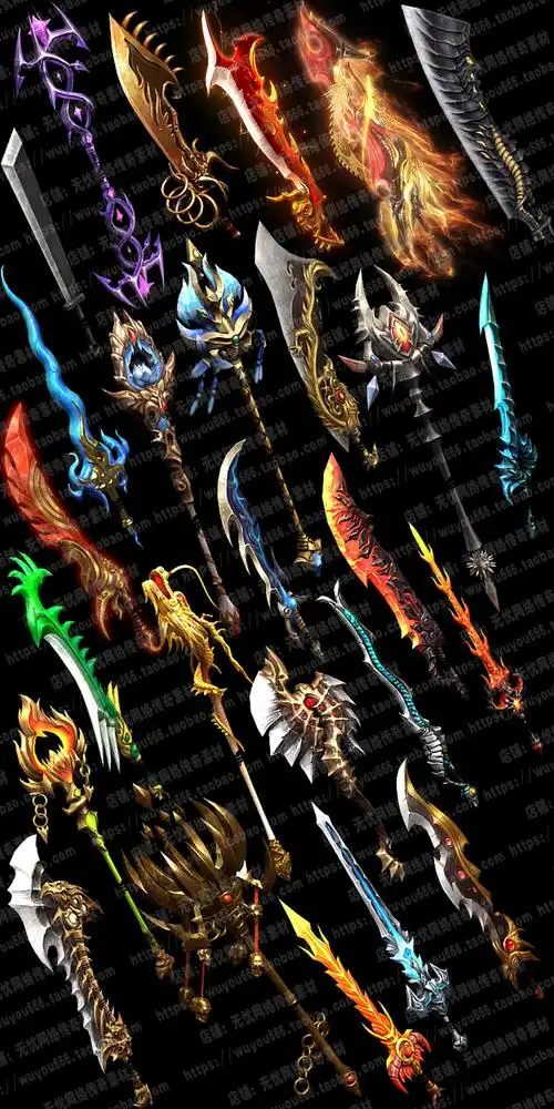 传奇时装衣服武器素材页游游戏装备翅膀赤月传说2全套png高清051淘宝