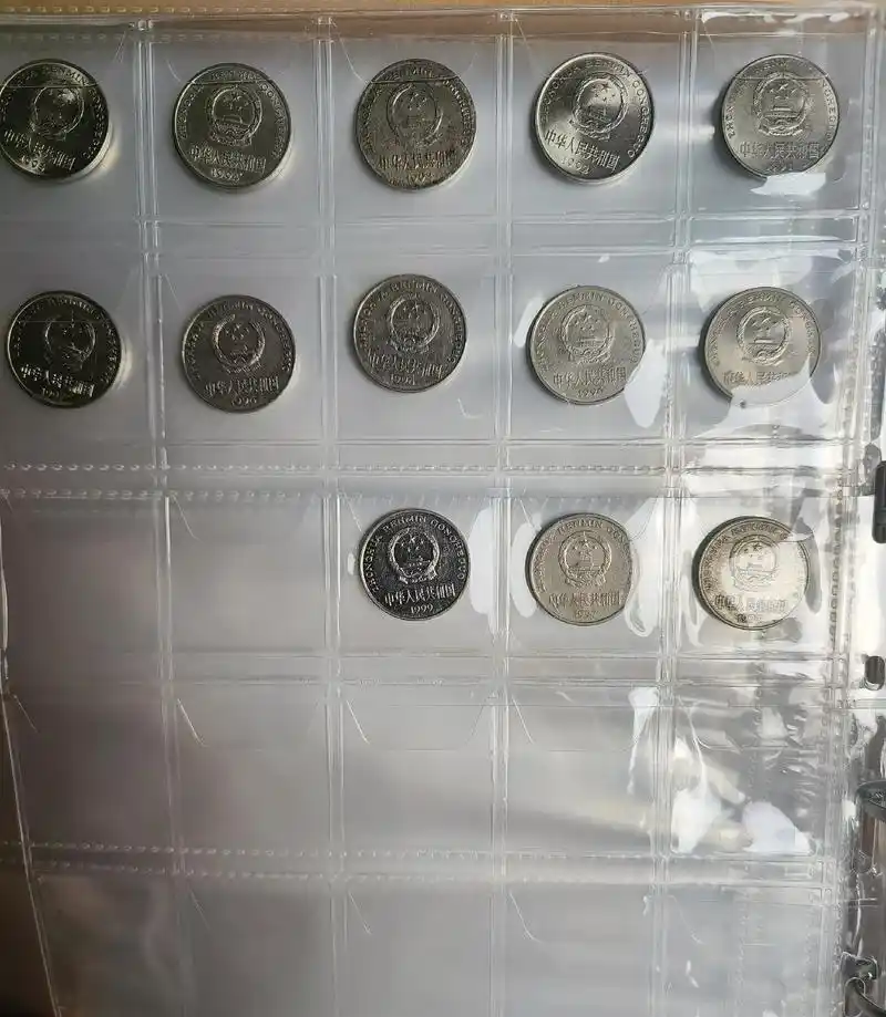 可爱收藏.热爱收藏 牡丹一元硬币1991-2000发行十年, - 抖音