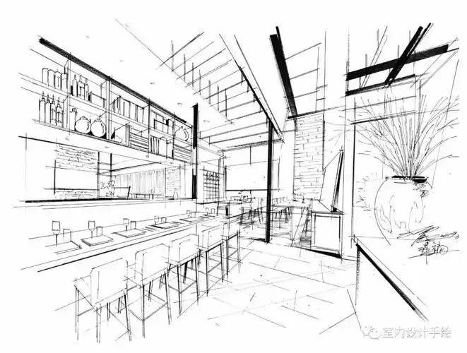 手绘不得不看本期嘉宾丁震老师室内空间线稿篇