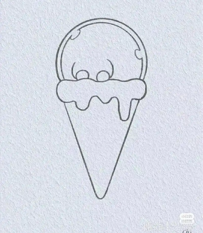 小兔子雪糕可爱简笔画    雪糕简笔画