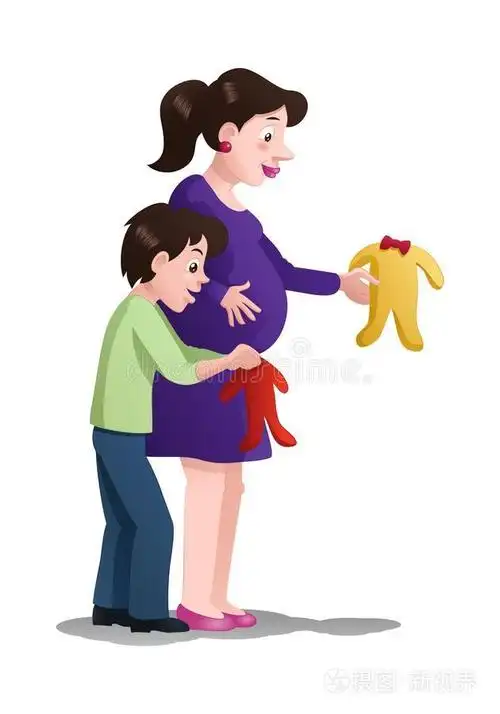 女人和儿子购买婴儿衣服向隔离的