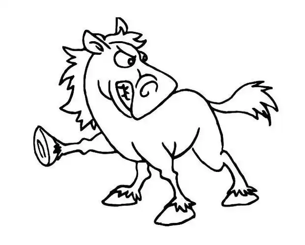 卡通小马快跑简笔画