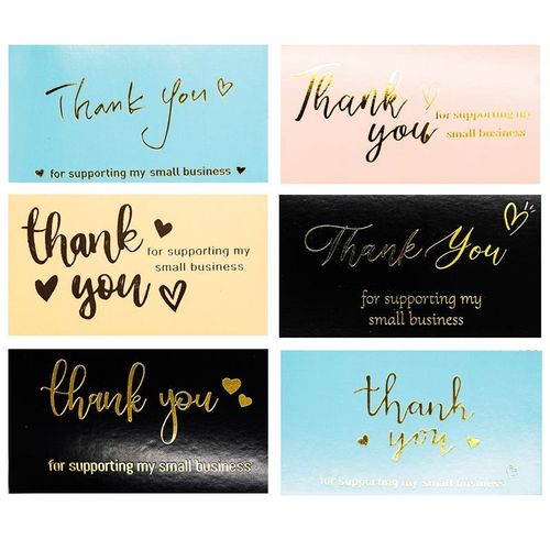 thank you节日感谢您支持我的小企业卡片 礼物盒装饰卡 50张价