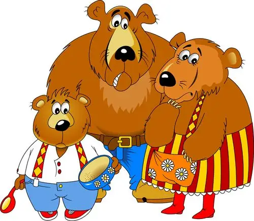 小熊一家三口图片