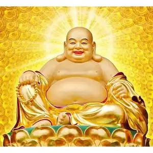 800人付款淘宝弥勒佛大肚开心笑佛像弥勒画挂像画像壁画神像装饰画