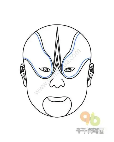 粤剧脸谱儿童简笔画步骤