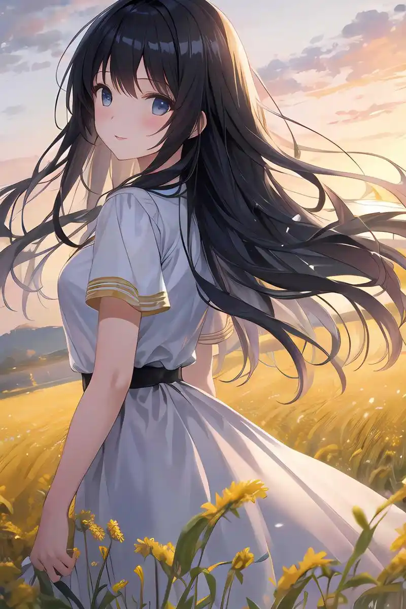 二次元美少女# 回眸一笑百媚生